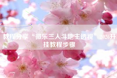 教程分享“微乐三人斗地主透视	”2026开挂教程步骤