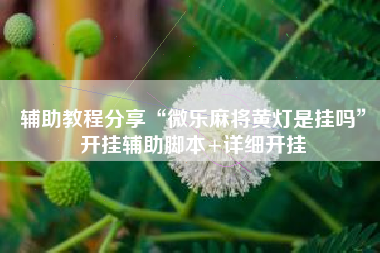 辅助教程分享“微乐麻将黄灯是挂吗	”开挂辅助脚本+详细开挂