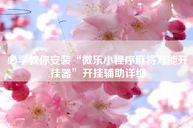 必学教你安装“微乐小程序麻将万能开挂器	”开挂辅助详细