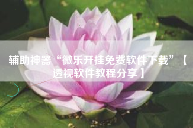 辅助神器“微乐开挂免费软件下载”【透视软件教程分享】