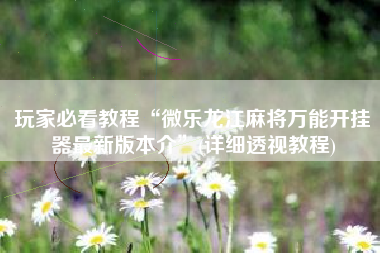 玩家必看教程“微乐龙江麻将万能开挂器最新版本介”(详细透视教程)