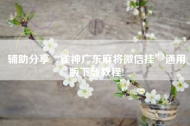 辅助分享“雀神广东麻将微信挂”通用版下载教程!