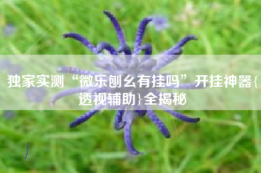 独家实测“微乐刨幺有挂吗	”开挂神器{透视辅助}全揭秘