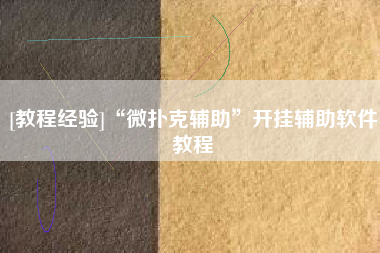 [教程经验]“微扑克辅助”开挂辅助软件教程