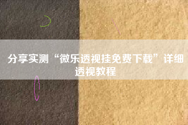 分享实测“微乐透视挂免费下载”详细透视教程