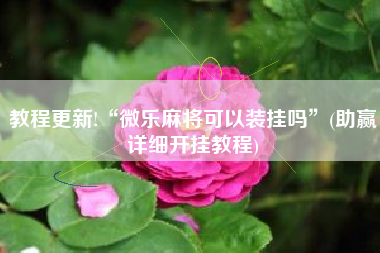 教程更新!“微乐麻将可以装挂吗”(助赢详细开挂教程)