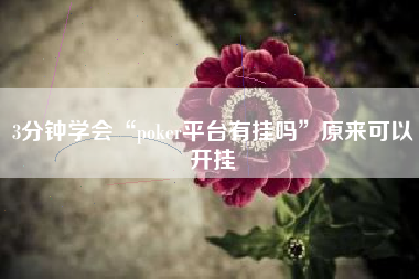 3分钟学会“poker平台有挂吗”原来可以开挂