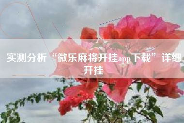 实测分析“微乐麻将开挂app下载”详细开挂