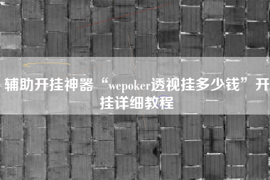 辅助开挂神器“wepoker透视挂多少钱”开挂详细教程