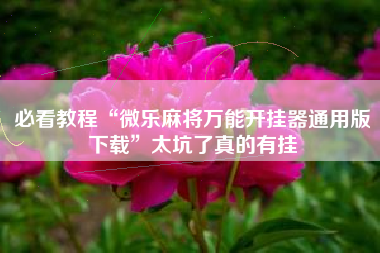 必看教程“微乐麻将万能开挂器通用版下载”太坑了真的有挂