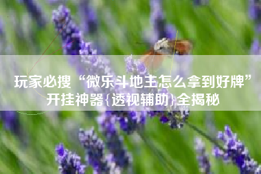 玩家必搜“微乐斗地主怎么拿到好牌	”开挂神器{透视辅助}全揭秘