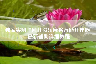 独家实测“河北微乐麻将万能开挂器	”最新辅助详细教程