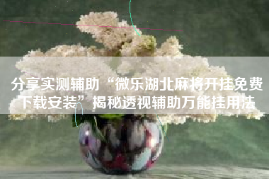 分享实测辅助“微乐湖北麻将开挂免费下载安装”揭秘透视辅助万能挂用法