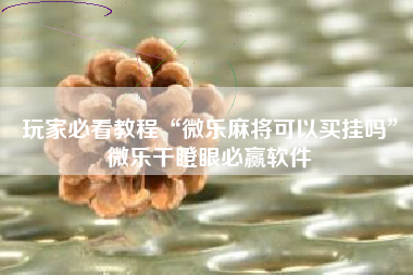 玩家必看教程“微乐麻将可以买挂吗”微乐干瞪眼必赢软件