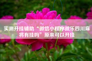 实测开挂辅助“微信小程序微乐四川麻将有挂吗	”原来可以开挂