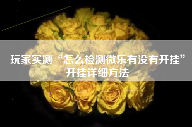 玩家实测“怎么检测微乐有没有开挂	”开挂详细方法