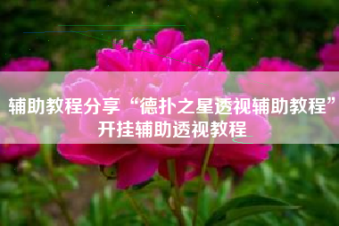 辅助教程分享“德扑之星透视辅助教程”开挂辅助透视教程