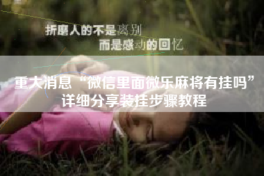 重大消息“微信里面微乐麻将有挂吗	”详细分享装挂步骤教程