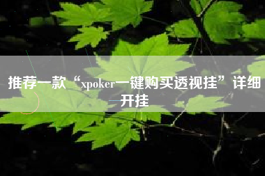 推荐一款“xpoker一键购买透视挂”详细开挂