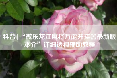 科普|“微乐龙江麻将万能开挂器最新版本介”详细透视辅助教程