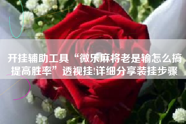 开挂辅助工具“微乐麻将老是输怎么搞提高胜率”透视挂!详细分享装挂步骤