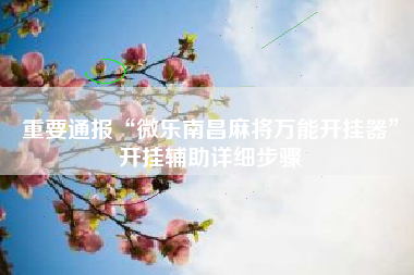 重要通报“微乐南昌麻将万能开挂器”开挂辅助详细步骤