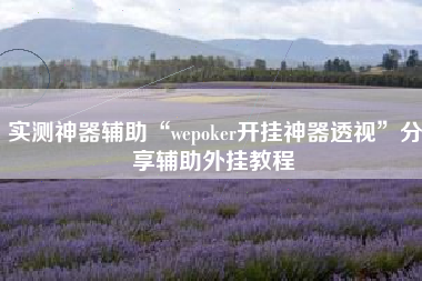 实测神器辅助“wepoker开挂神器透视”分享辅助外挂教程