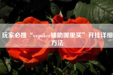 玩家必搜“wepoker辅助哪里买	”开挂详细方法