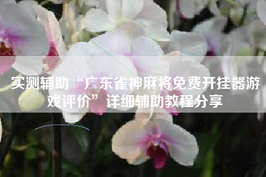 实测辅助“广东雀神麻将免费开挂器游戏评价”详细辅助教程分享