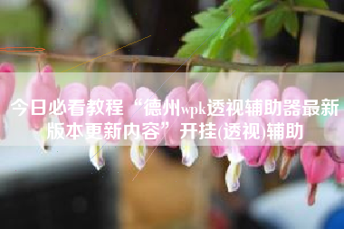 今日必看教程“德州wpk透视辅助器最新版本更新内容	”开挂(透视)辅助