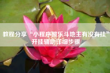 教程分享“小程序微乐斗地主有没有挂	”开挂辅助详细步骤