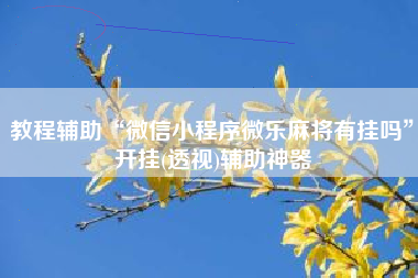 教程辅助“微信小程序微乐麻将有挂吗	”开挂(透视)辅助神器