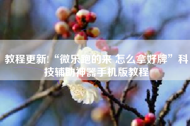 教程更新!“微乐跑的来 怎么拿好牌	”科技辅助神器手机版教程
