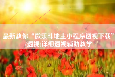 最新教你“微乐斗地主小程序透视下载”(透视)详细透视辅助教学