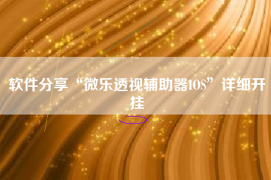 软件分享“微乐透视辅助器IOS	”详细开挂