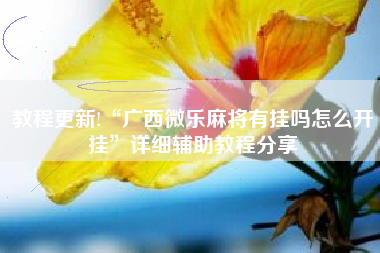 教程更新!“广西微乐麻将有挂吗怎么开挂”详细辅助教程分享