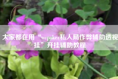 大家都在用“wepoker私人局作弊辅助透视挂	”开挂辅助教程