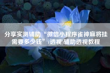 分享实测辅助“微信小程序雀神麻将挂需要多少钱”(透视)辅助透视教程