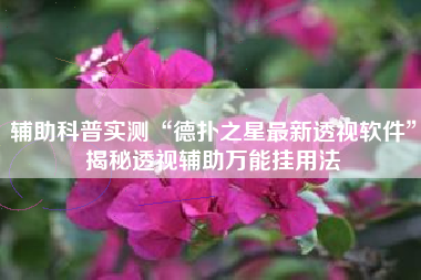 辅助科普实测“德扑之星最新透视软件”揭秘透视辅助万能挂用法