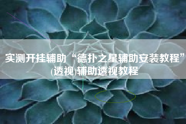 实测开挂辅助“德扑之星辅助安装教程”(透视)辅助透视教程