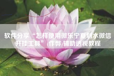 软件分享“怎样使用微乐宁夏划水微信开挂工具”(作弊)辅助透视教程