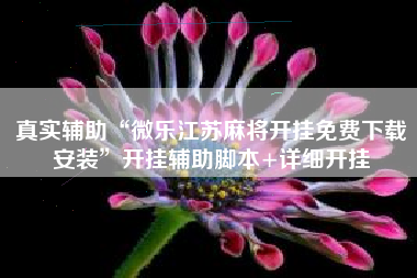 真实辅助“微乐江苏麻将开挂免费下载安装	”开挂辅助脚本+详细开挂