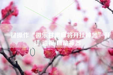 一键操作“微乐甘肃麻将开挂神器	”开挂(透视)辅助神器