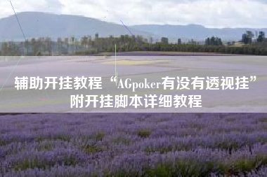 辅助开挂教程“AGpoker有没有透视挂”附开挂脚本详细教程