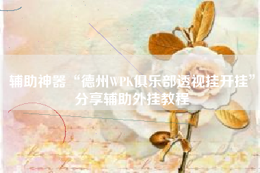 辅助神器“德州WPK俱乐部透视挂开挂	”分享辅助外挂教程