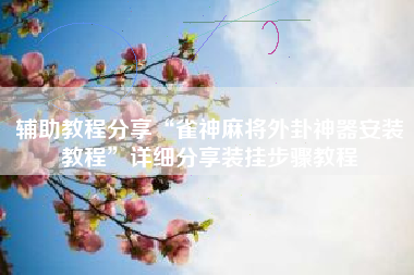 辅助教程分享“雀神麻将外卦神器安装教程”详细分享装挂步骤教程