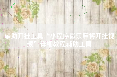 辅助开挂工具“小程序微乐麻将开挂视频”详细教程辅助工具