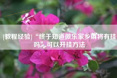 [教程经验]“终于知道微乐家乡麻将有挂吗”可以开挂方法