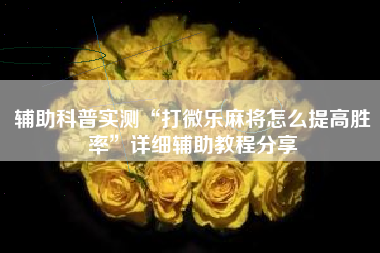 辅助科普实测“打微乐麻将怎么提高胜率”详细辅助教程分享