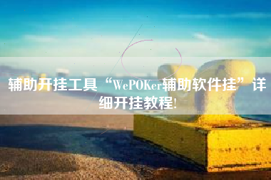 辅助开挂工具“WePOKer辅助软件挂”详细开挂教程!